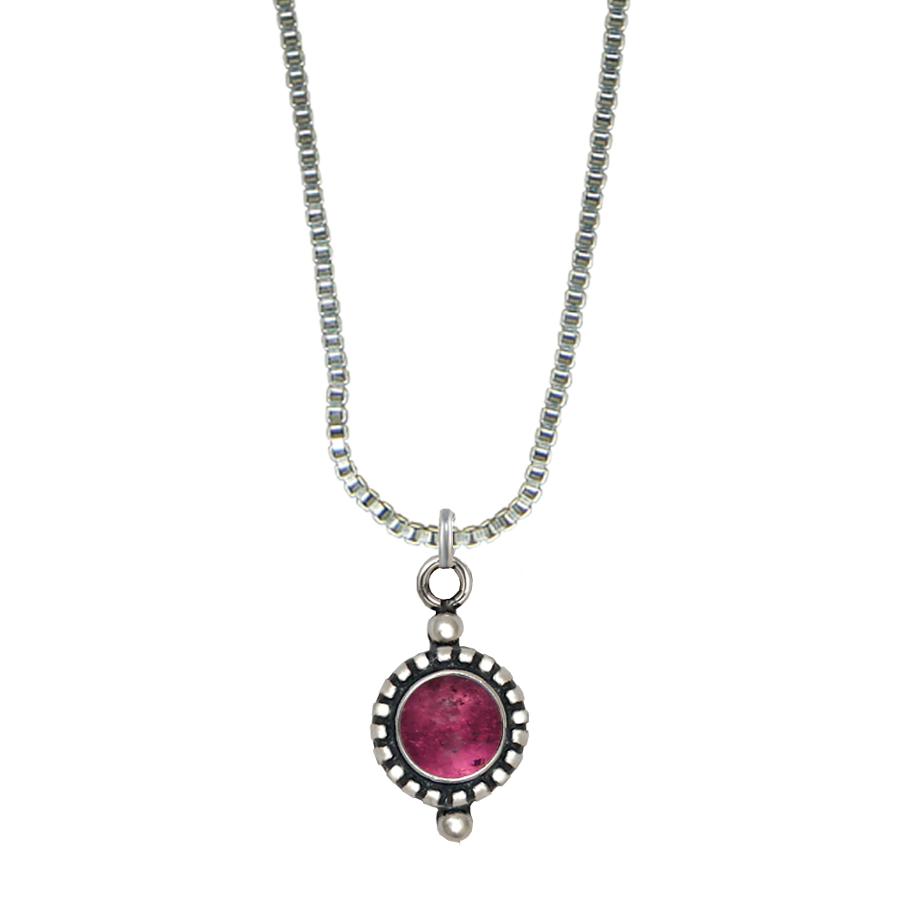 Sterling Silver Little Pink Pendant Necklace